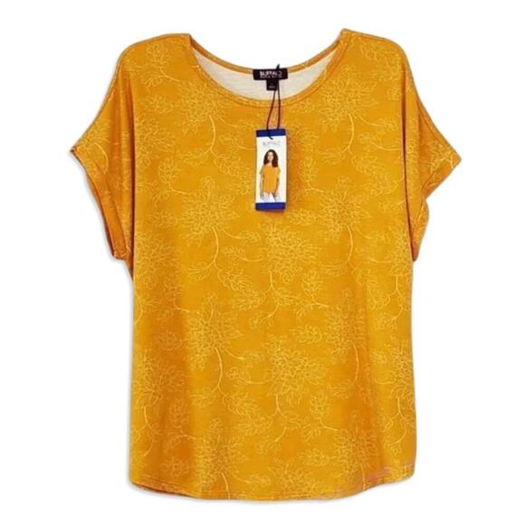 NWT Buffalo Devid Bitton Ultra Soft Relaxed Fit Floral Print T-Shirt Top - Picture 6 of 8